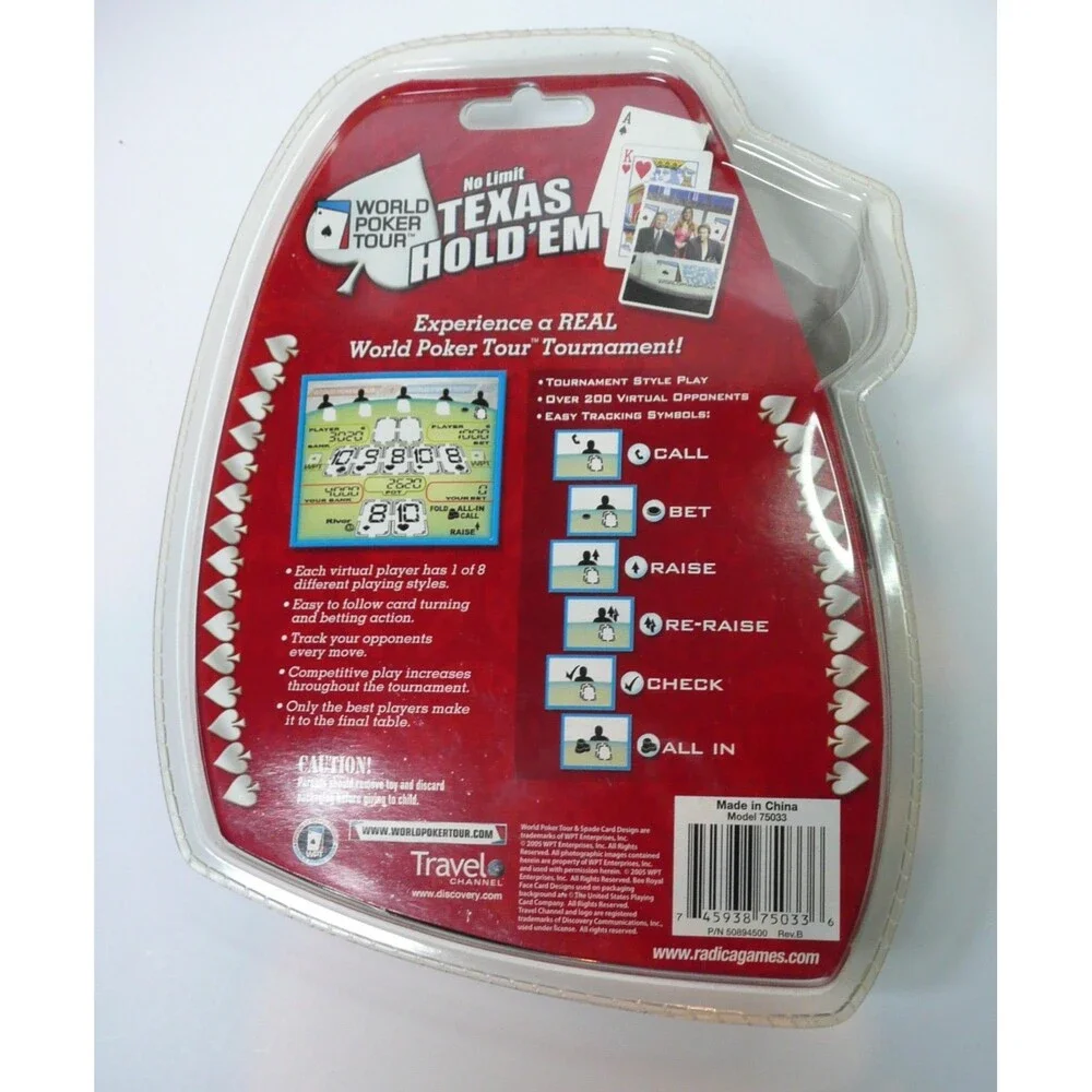 NEW Radica No Limit Texas Hold Em World Poker Tour Electronic Handheld Game 2005